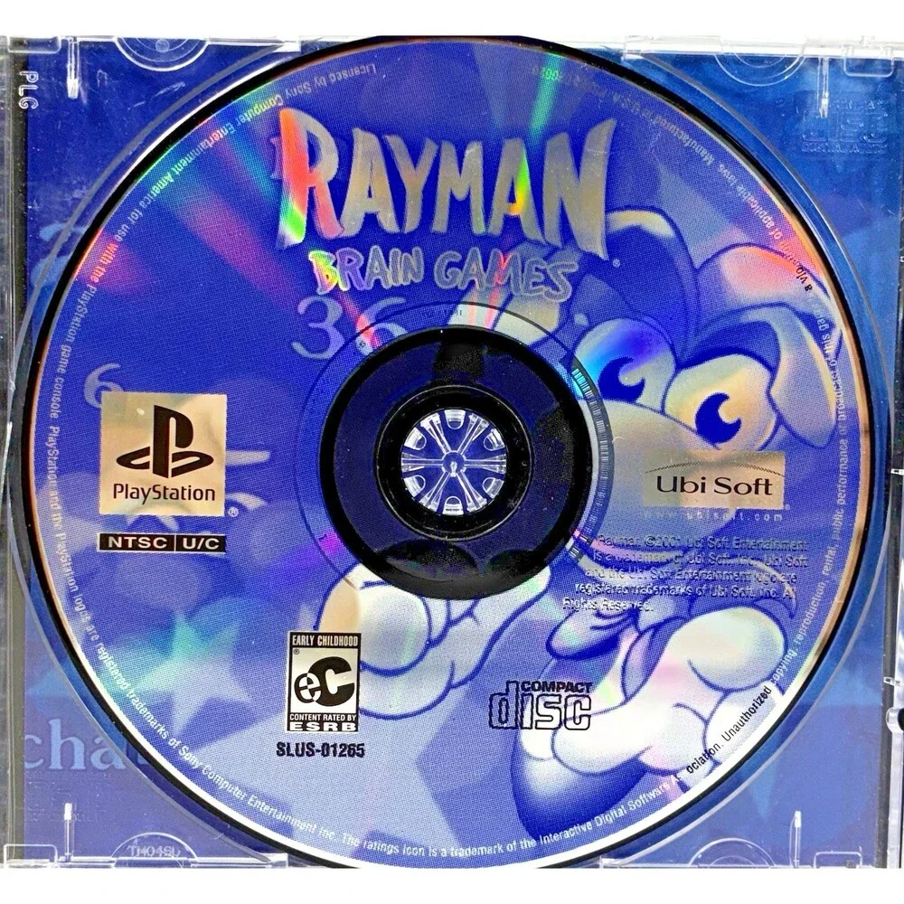 Rayman Brain Games Sony PlayStation 2001 Black Label Complete with Manual Tested
